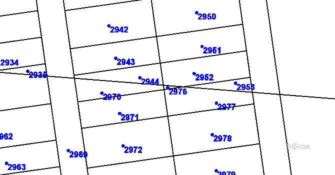Parcela st. 2976 v KÚ Valcha, Katastrální mapa