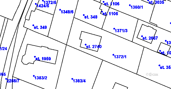 Parcela st. 2740 v KÚ Valcha, Katastrální mapa
