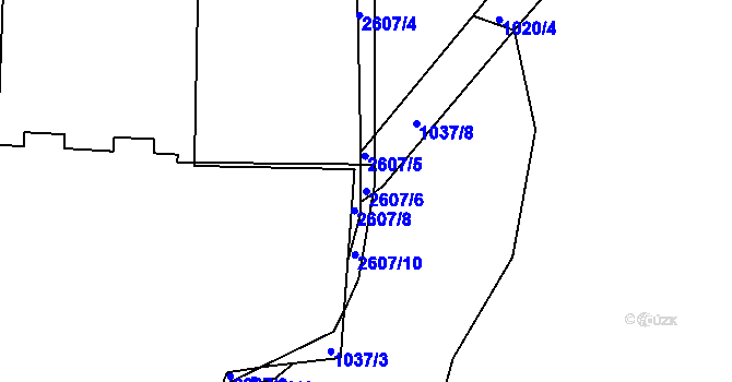 Parcela st. 2607/6 v KÚ Valcha, Katastrální mapa
