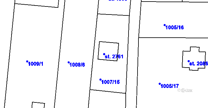 Parcela st. 2761 v KÚ Valcha, Katastrální mapa