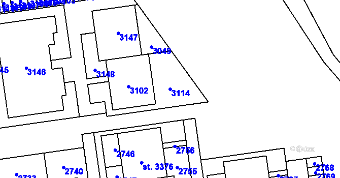Parcela st. 3114 v KÚ Valcha, Katastrální mapa
