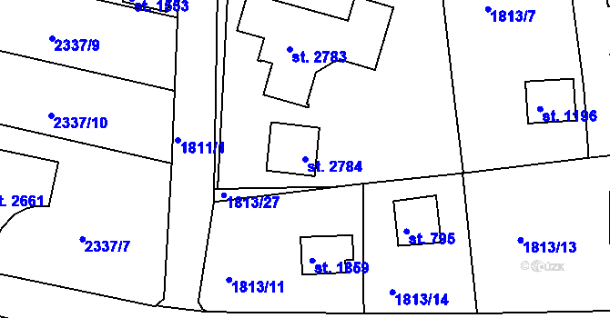 Parcela st. 2784 v KÚ Valcha, Katastrální mapa