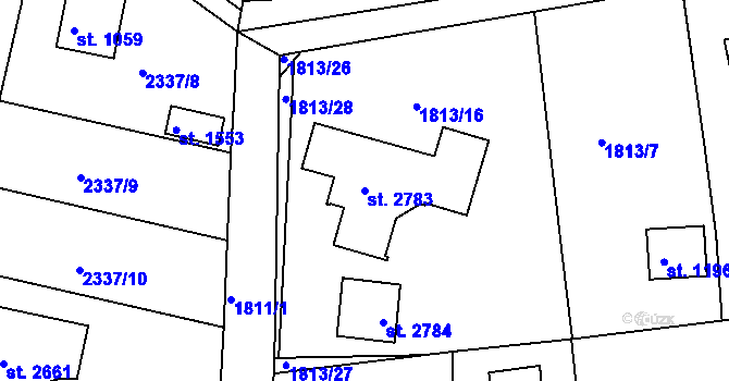 Parcela st. 2783 v KÚ Valcha, Katastrální mapa
