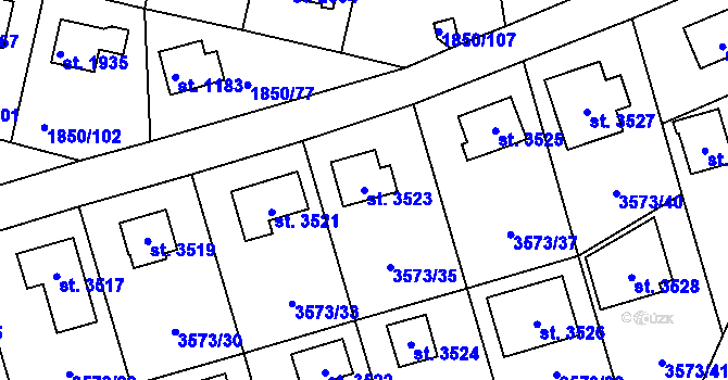 Parcela st. 3523 v KÚ Valcha, Katastrální mapa