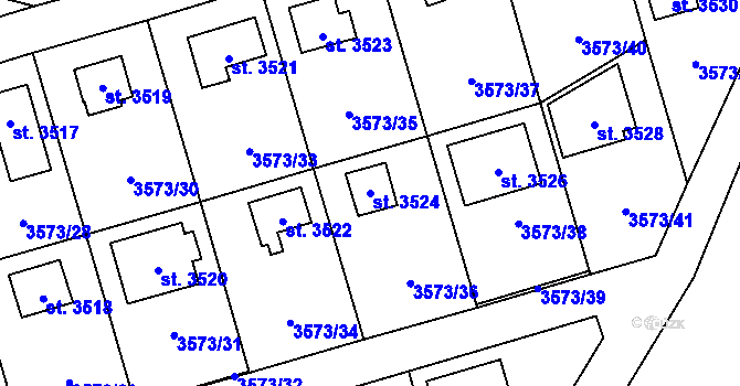 Parcela st. 3524 v KÚ Valcha, Katastrální mapa