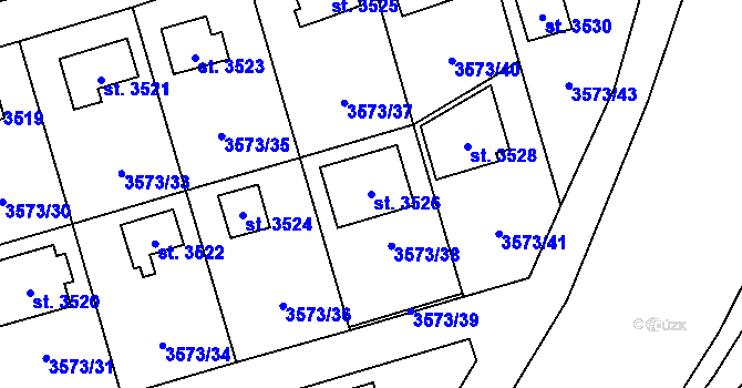 Parcela st. 3526 v KÚ Valcha, Katastrální mapa