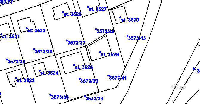 Parcela st. 3528 v KÚ Valcha, Katastrální mapa