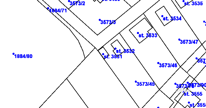 Parcela st. 3531 v KÚ Valcha, Katastrální mapa
