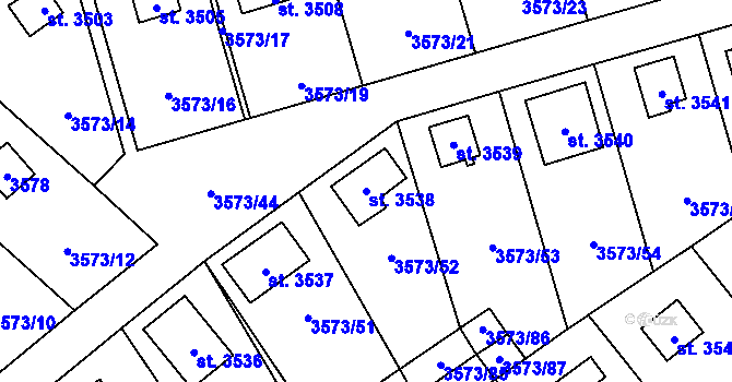 Parcela st. 3538 v KÚ Valcha, Katastrální mapa