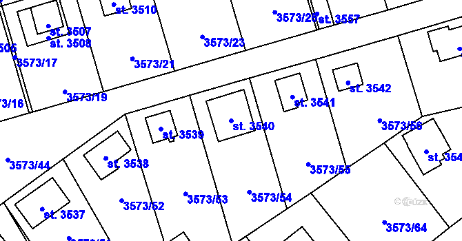 Parcela st. 3540 v KÚ Valcha, Katastrální mapa