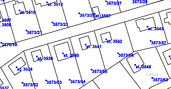 Parcela st. 3541 v KÚ Valcha, Katastrální mapa