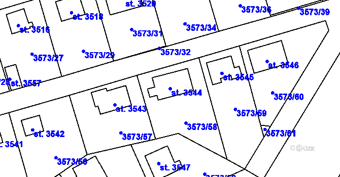 Parcela st. 3544 v KÚ Valcha, Katastrální mapa