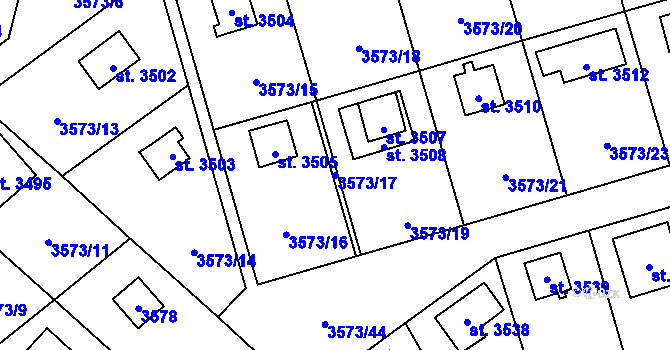 Parcela st. 3573/17 v KÚ Valcha, Katastrální mapa