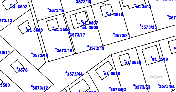 Parcela st. 3573/19 v KÚ Valcha, Katastrální mapa