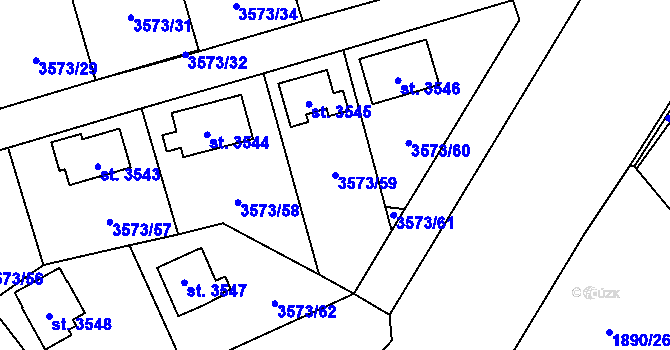 Parcela st. 3573/59 v KÚ Valcha, Katastrální mapa