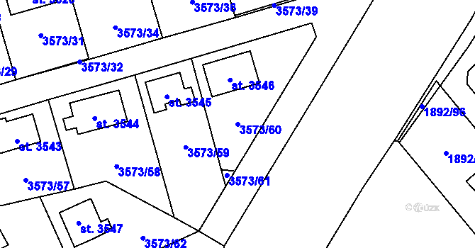 Parcela st. 3573/60 v KÚ Valcha, Katastrální mapa