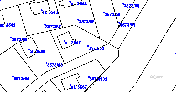 Parcela st. 3573/62 v KÚ Valcha, Katastrální mapa