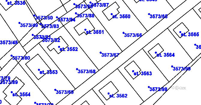 Parcela st. 3573/67 v KÚ Valcha, Katastrální mapa