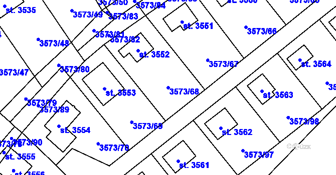 Parcela st. 3573/68 v KÚ Valcha, Katastrální mapa