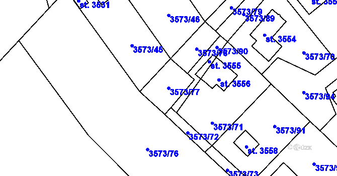 Parcela st. 3573/77 v KÚ Valcha, Katastrální mapa