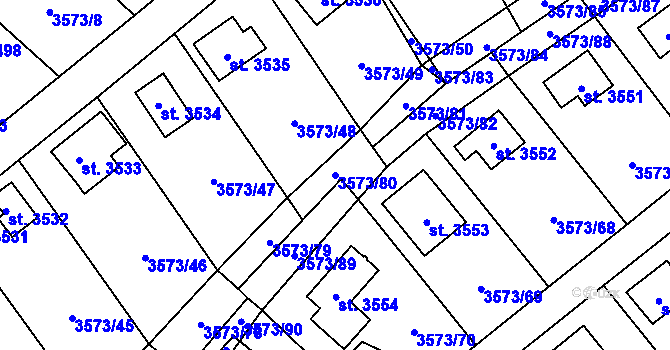 Parcela st. 3573/80 v KÚ Valcha, Katastrální mapa