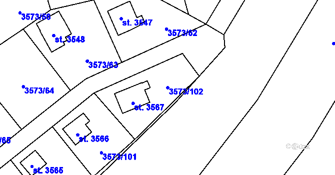 Parcela st. 3573/102 v KÚ Valcha, Katastrální mapa