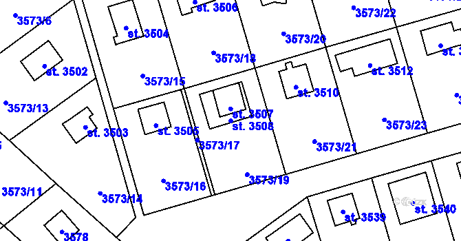 Parcela st. 3508 v KÚ Valcha, Katastrální mapa