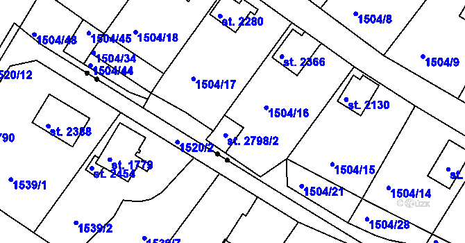 Parcela st. 2798/1 v KÚ Valcha, Katastrální mapa