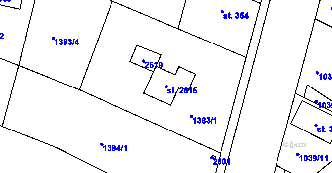 Parcela st. 2815 v KÚ Valcha, Katastrální mapa