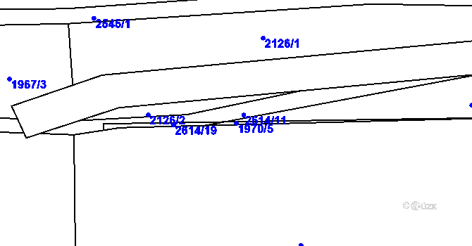 Parcela st. 1970/5 v KÚ Skvrňany, Katastrální mapa