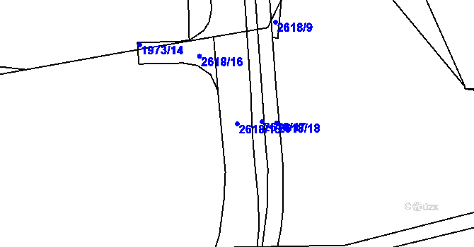 Parcela st. 2618/15 v KÚ Skvrňany, Katastrální mapa