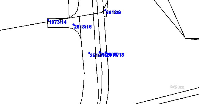 Parcela st. 2618/17 v KÚ Skvrňany, Katastrální mapa
