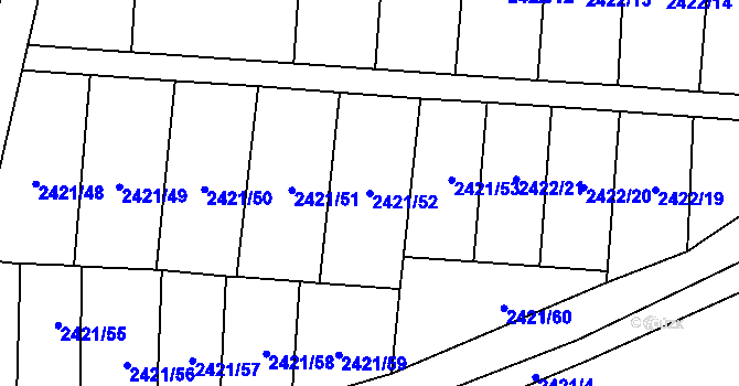Parcela st. 2421/52 v KÚ Skvrňany, Katastrální mapa