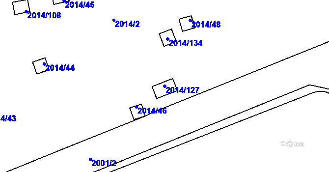 Parcela st. 2014/127 v KÚ Skvrňany, Katastrální mapa