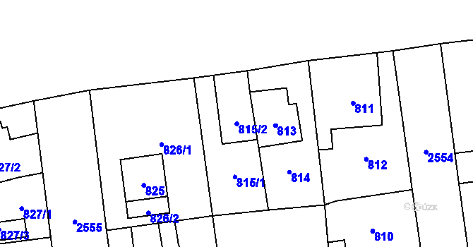 Parcela st. 815/2 v KÚ Skvrňany, Katastrální mapa