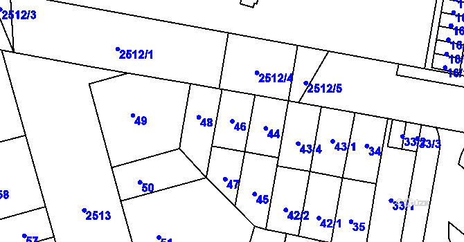 Parcela st. 46 v KÚ Skvrňany, Katastrální mapa