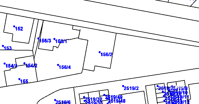 Parcela st. 156/2 v KÚ Skvrňany, Katastrální mapa