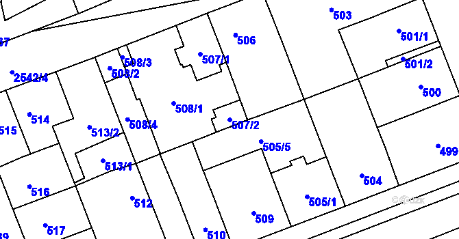 Parcela st. 507/2 v KÚ Skvrňany, Katastrální mapa