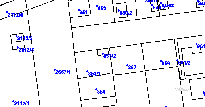 Parcela st. 853/2 v KÚ Skvrňany, Katastrální mapa