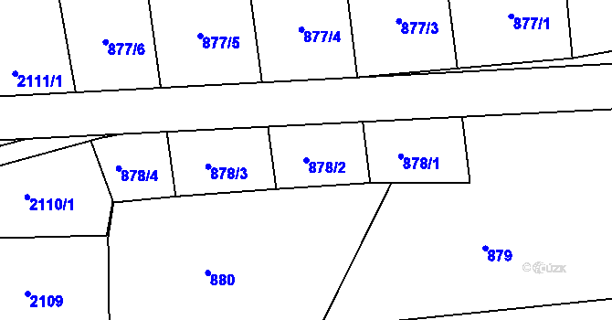 Parcela st. 878/2 v KÚ Skvrňany, Katastrální mapa