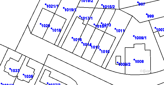 Parcela st. 1014 v KÚ Skvrňany, Katastrální mapa