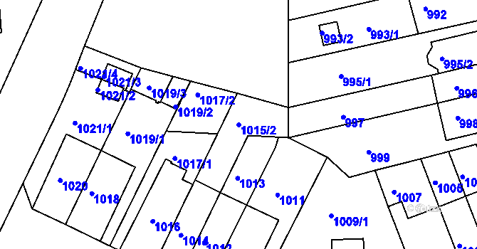 Parcela st. 1015/2 v KÚ Skvrňany, Katastrální mapa