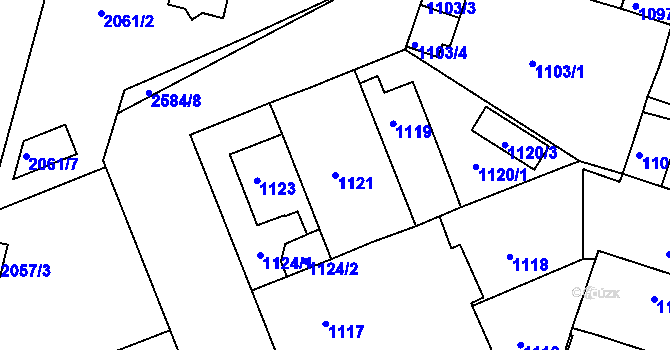 Parcela st. 1121 v KÚ Skvrňany, Katastrální mapa