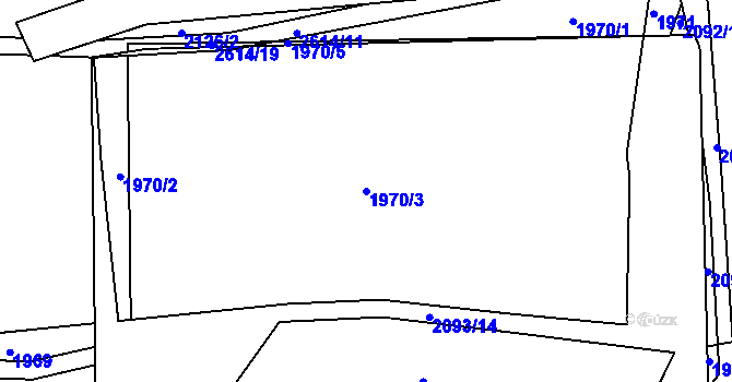 Parcela st. 1970/3 v KÚ Skvrňany, Katastrální mapa