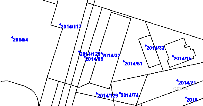 Parcela st. 2014/32 v KÚ Skvrňany, Katastrální mapa