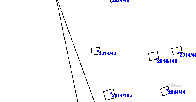 Parcela st. 2014/42 v KÚ Skvrňany, Katastrální mapa