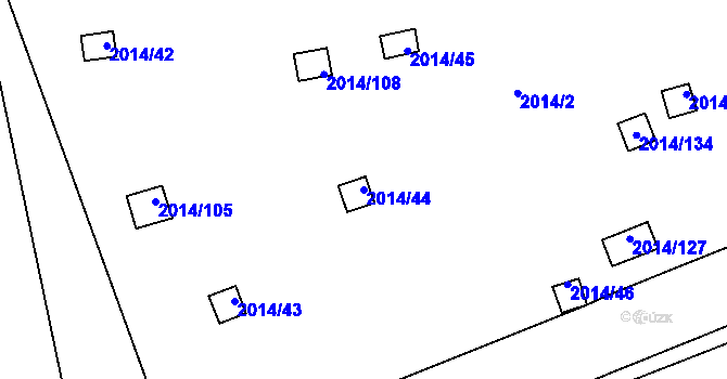 Parcela st. 2014/44 v KÚ Skvrňany, Katastrální mapa