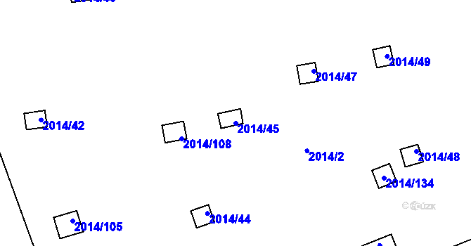 Parcela st. 2014/45 v KÚ Skvrňany, Katastrální mapa