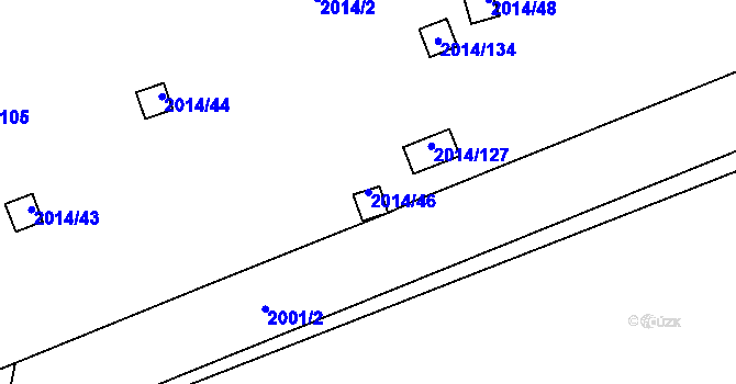 Parcela st. 2014/46 v KÚ Skvrňany, Katastrální mapa