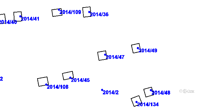 Parcela st. 2014/47 v KÚ Skvrňany, Katastrální mapa
